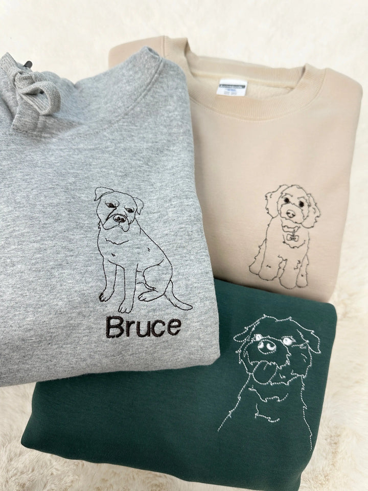 Sudadera/sudadera con capucha con foto de mascota bordada personalizada