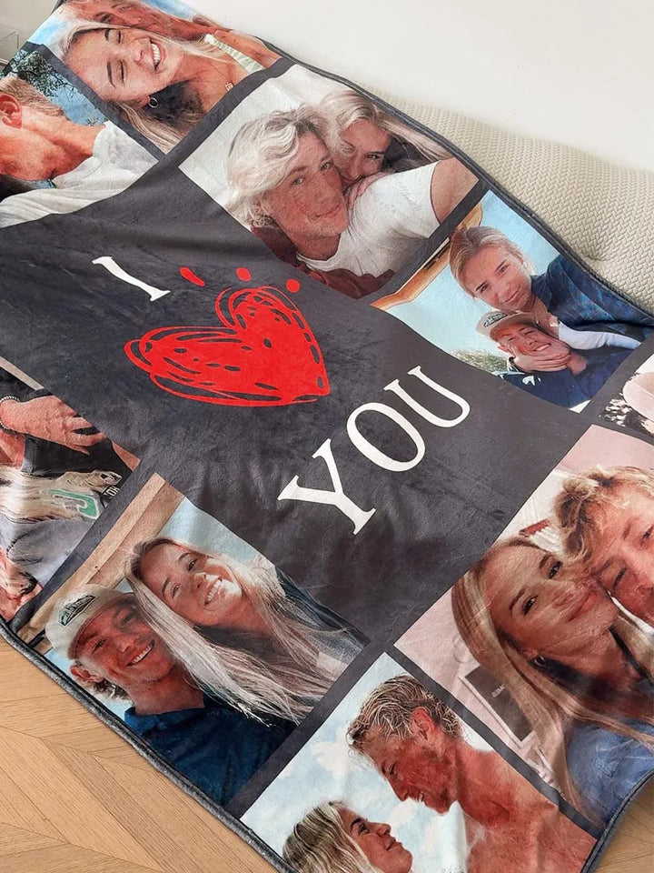 Custom Love Couple Photo Blanket