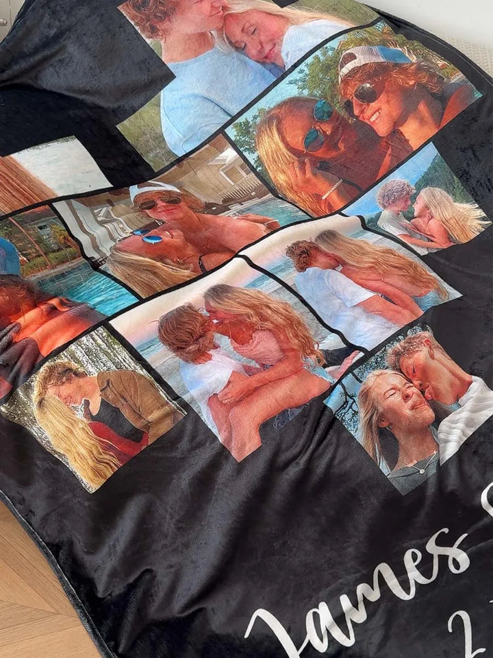 Custom Love Couple Photo Blanket