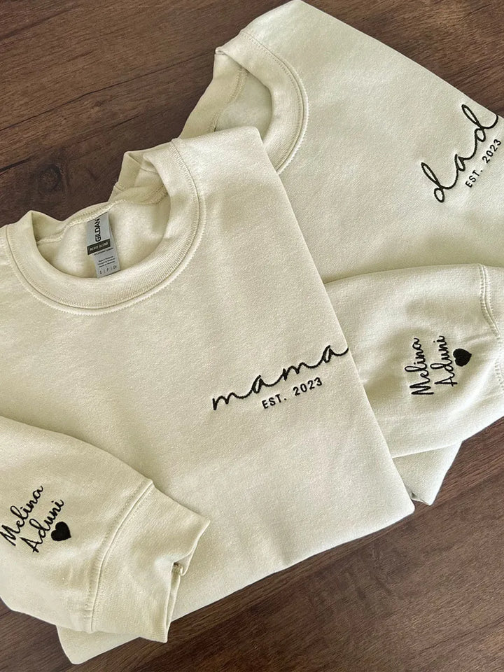 Sudadera/sudadera con capucha bordada personalizada de mamá/papá