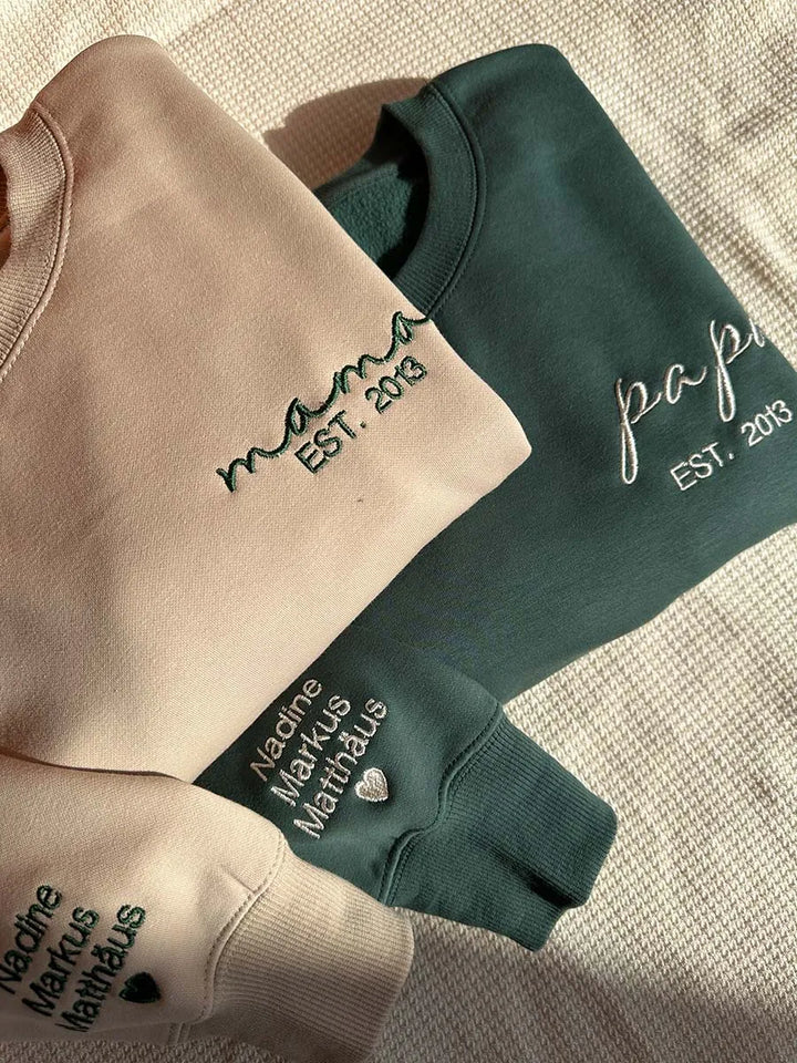 Sudadera/sudadera con capucha bordada personalizada de mamá/papá