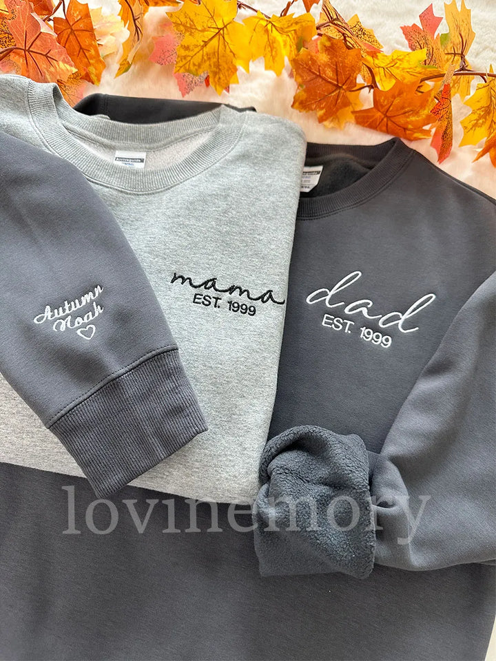 Sudadera/sudadera con capucha bordada personalizada de mamá/papá