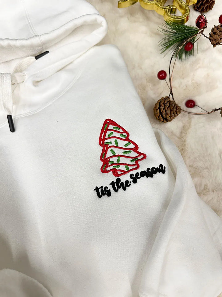 Tis The Season Árbol de Navidad bordado sudadera/sudadera con capucha