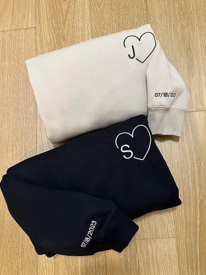 Sudadera/sudadera con capucha con inicial de corazón bordada personalizada