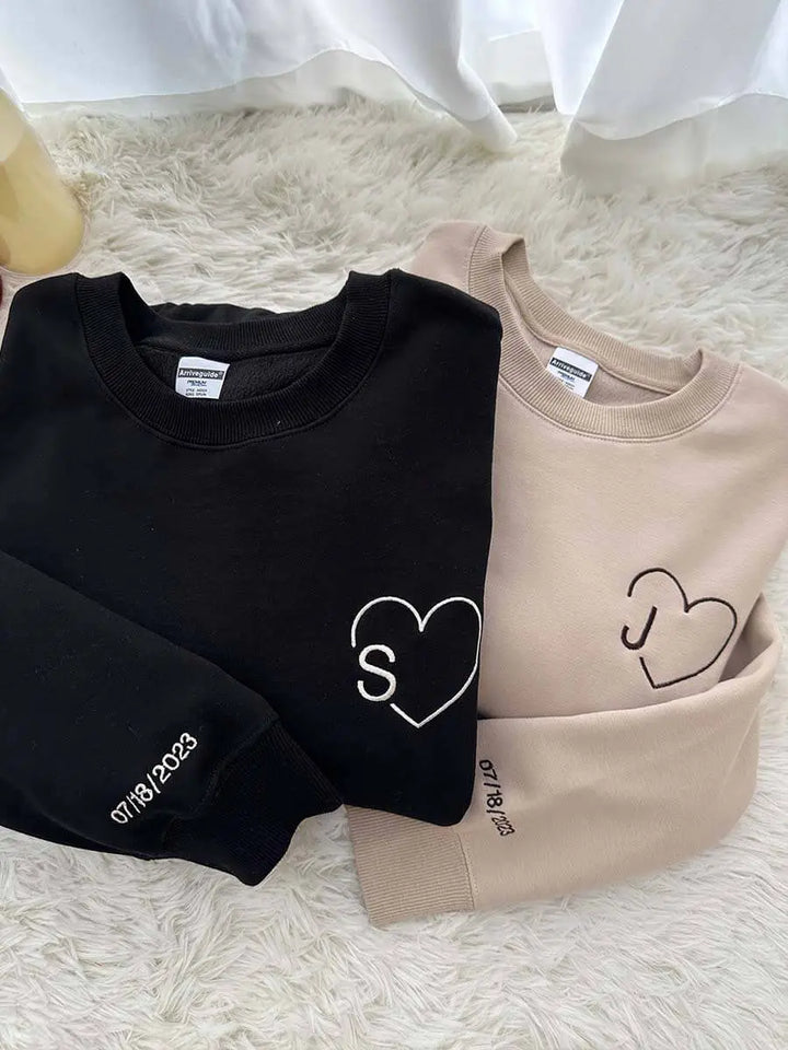 Sudadera/sudadera con capucha con inicial de corazón bordada personalizada